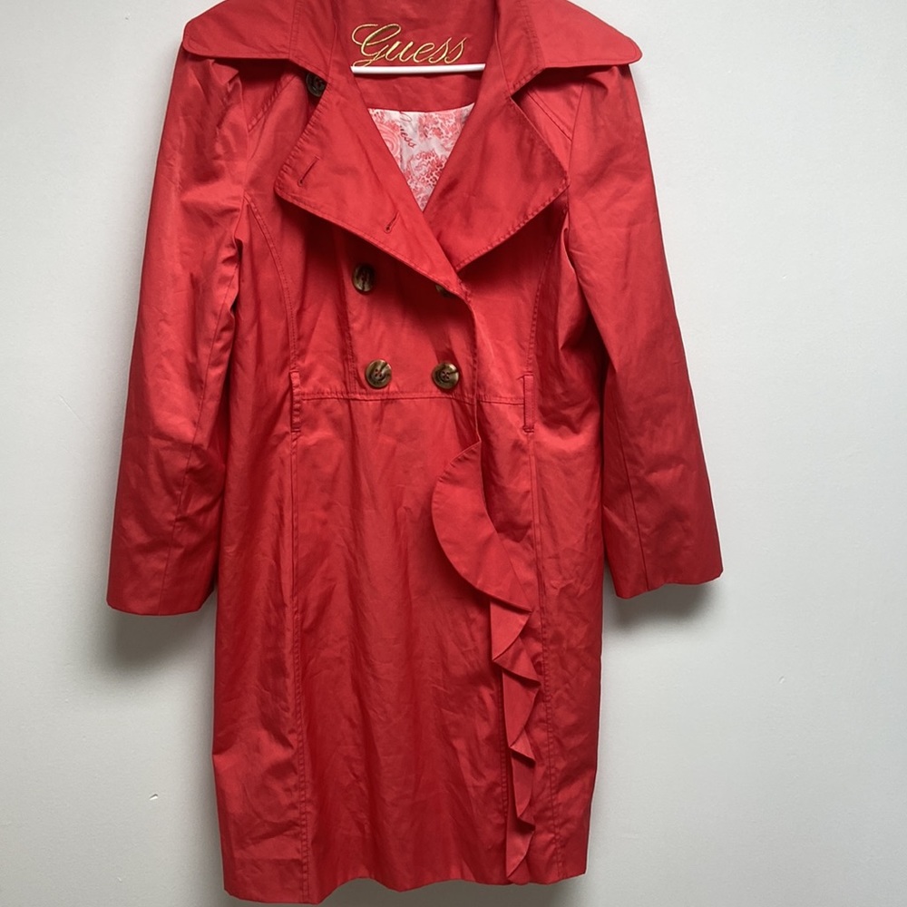 Guess Vintage Red Trench Coat